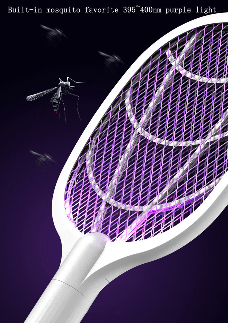 New Style Multifunctional Electric Mosquito Swatter Racket, Mosquito Control Racket, Kill Mosquitoes Racket