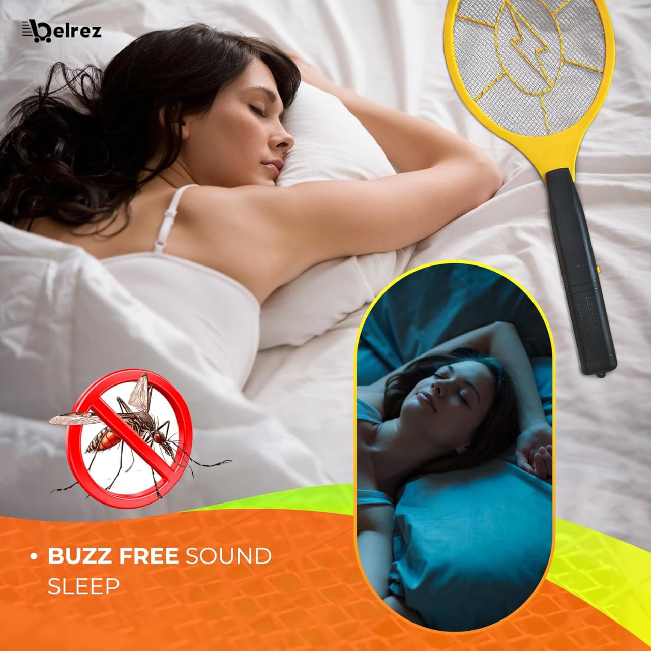 2 In 1 Electric Mosquito Killer With UV Light LED Lamp Summer Mosquito Trap Racket Anti Insect Bug Zapper(Cell Operated)