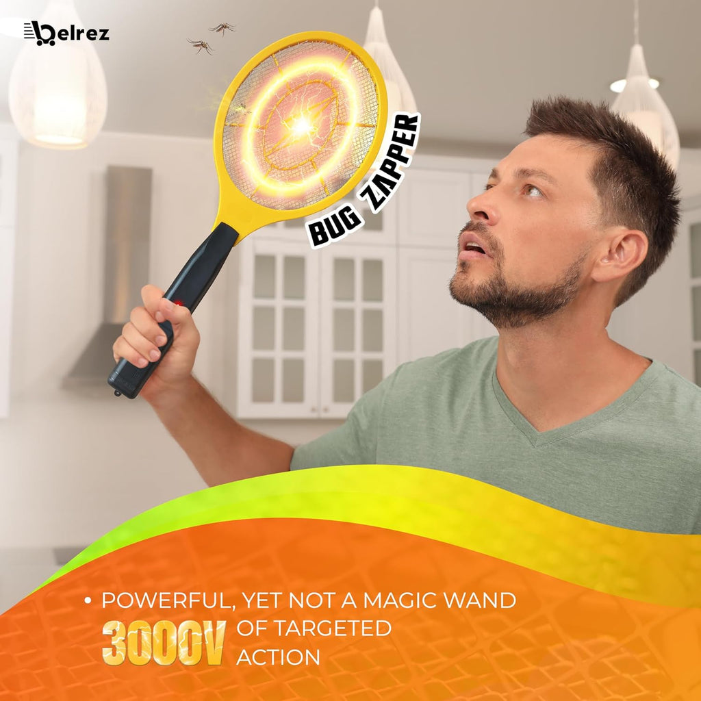 2 In 1 Electric Mosquito Killer With UV Light LED Lamp Summer Mosquito Trap Racket Anti Insect Bug Zapper(Cell Operated)